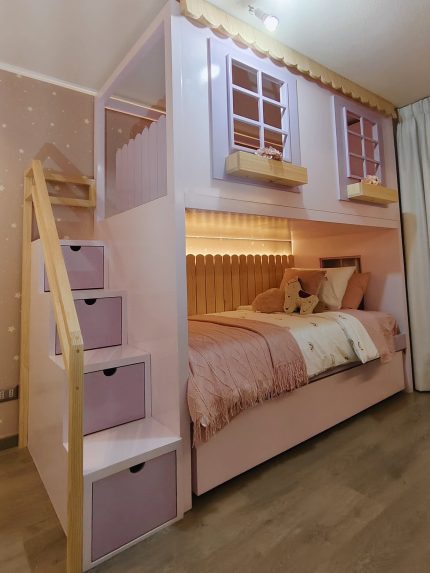 CAMAROTE EMMA LINEAL cama casita de juegos para niñas y adolescentes – Moblalesly