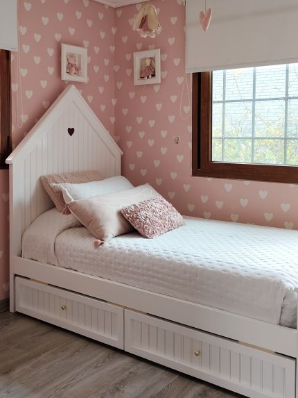 CAMA CASITA CON CAJONES cama infantil de madera con almacenaje y diseño de casita – Moblalesly